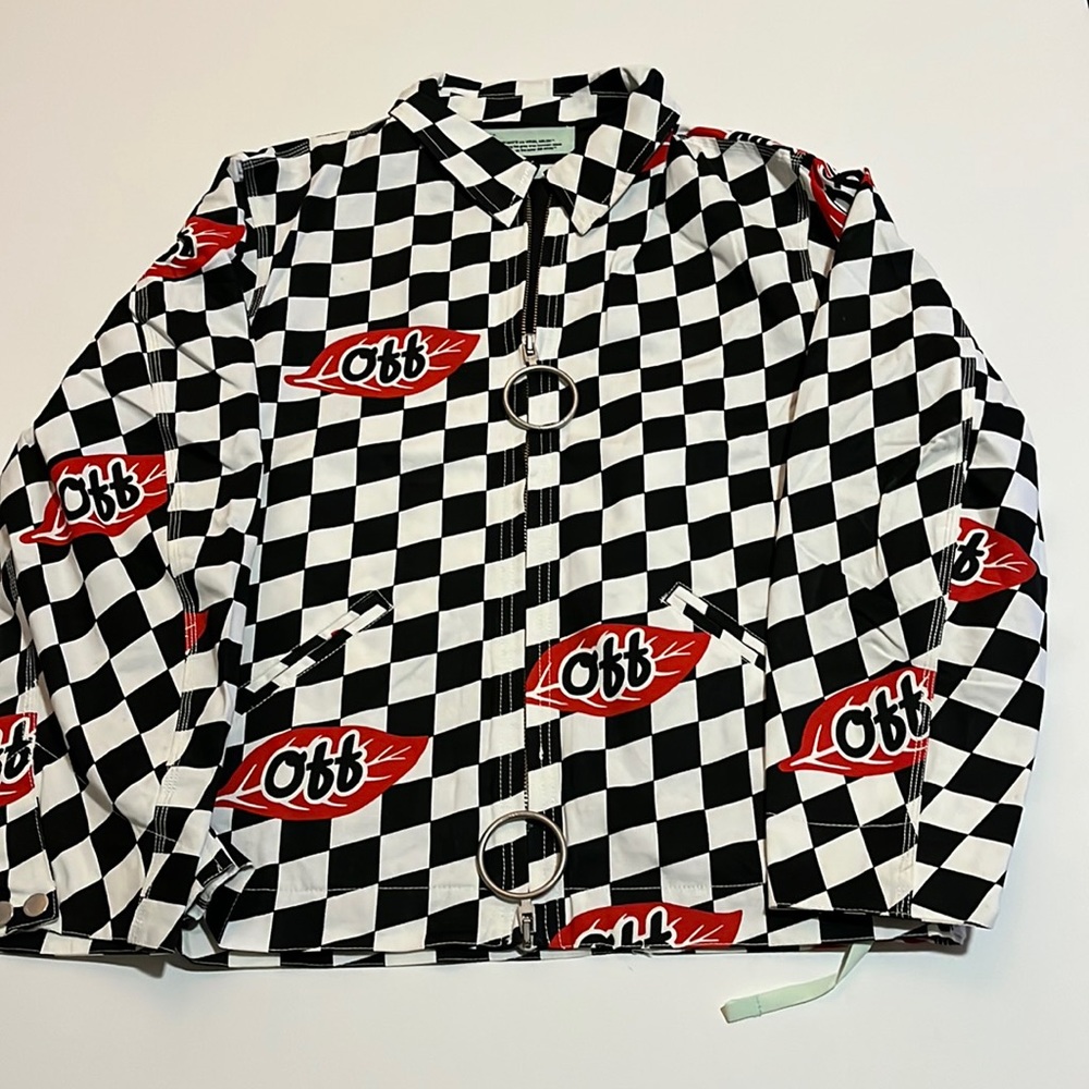 COPY - Off White Checker Leaf Work Jacket
